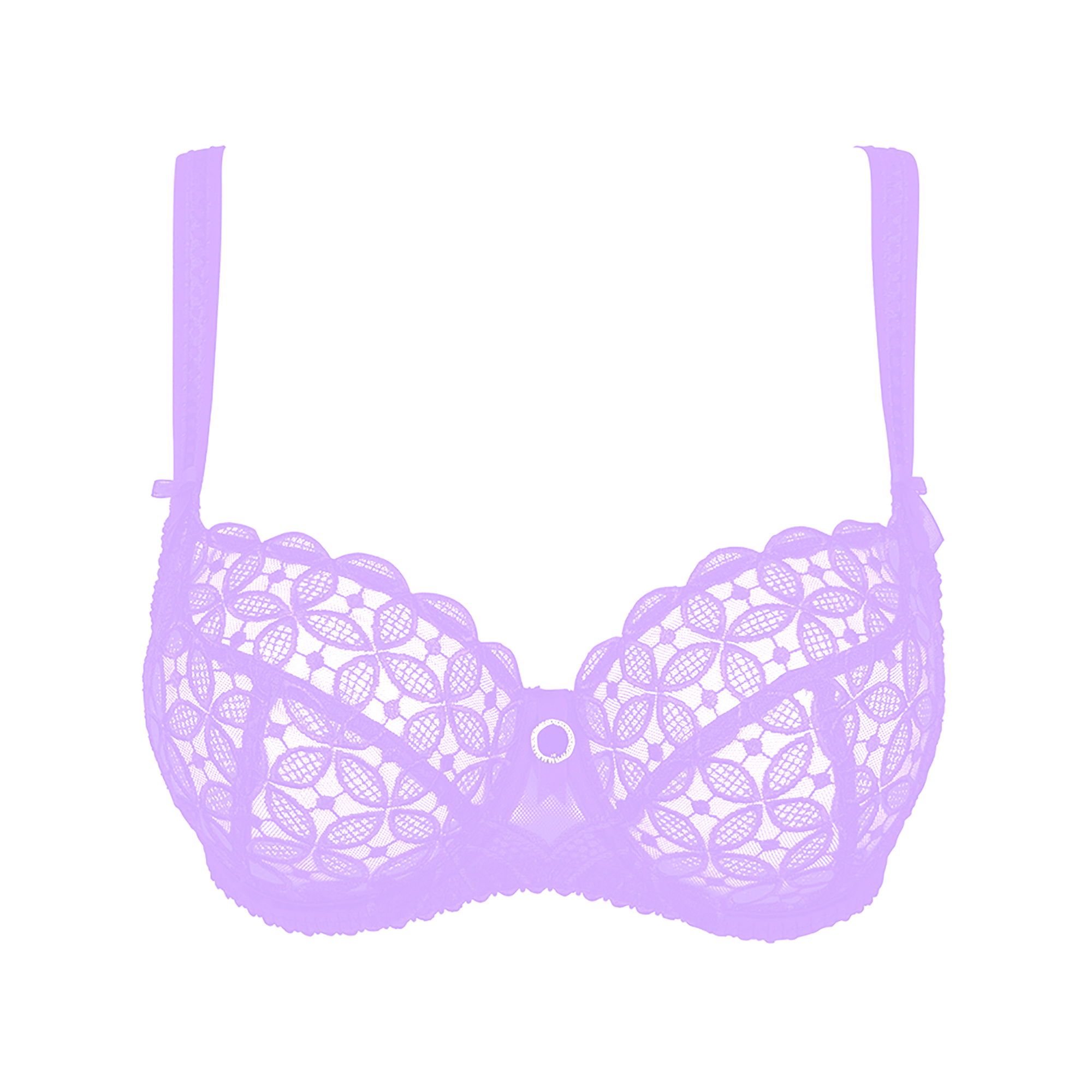 Full cup bra, melange, lace details, B to J-cup