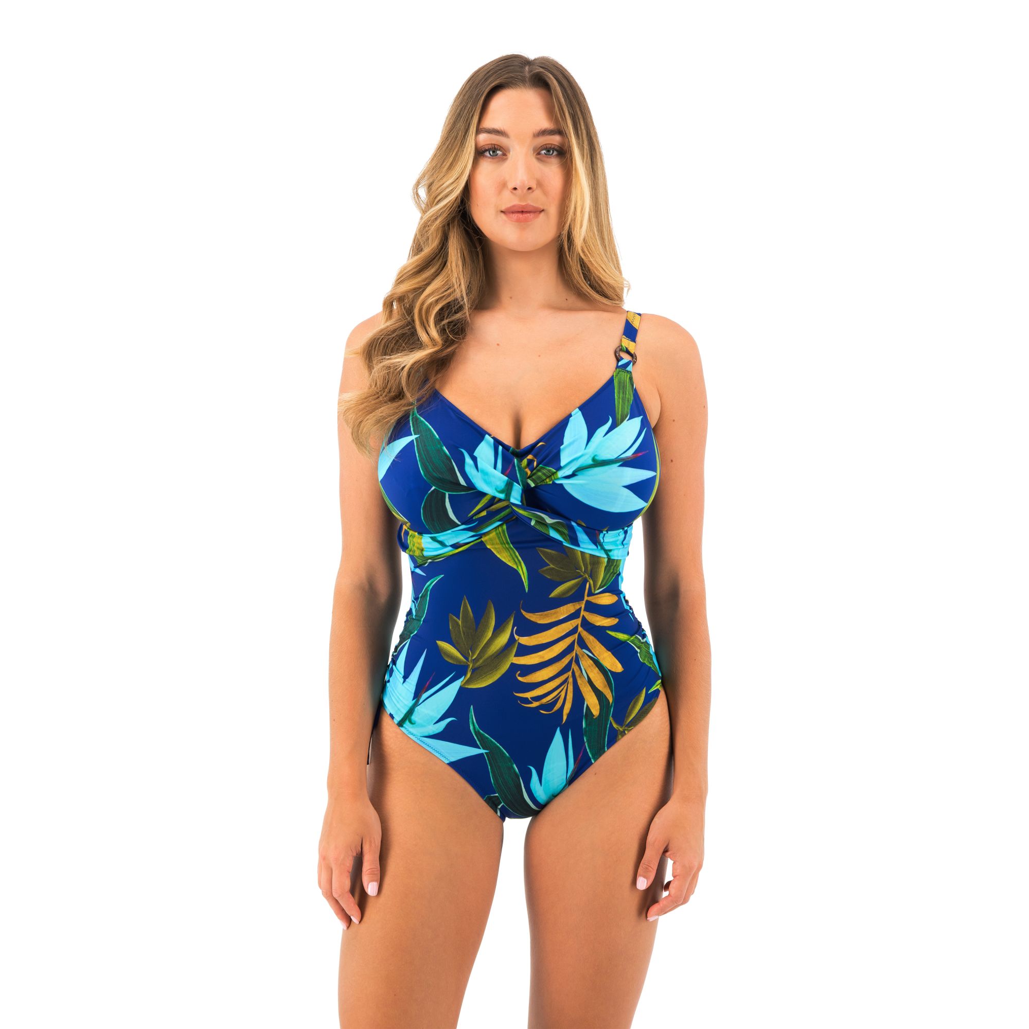 PICHOLA-TROPICAL BLUE-UW TWIST FRONT SWIMSUIT WITH ADJUSTABLE LEG-FS503947-F-TRADE-3000-SS24